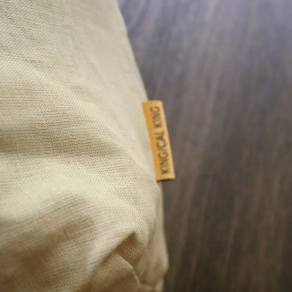 Quince Linen Duvet Cover in Beige Size Queen